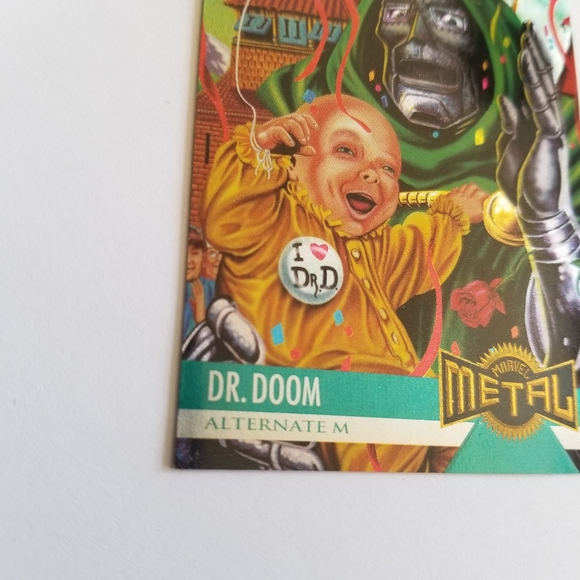 Vintage Marvel Metal trading card from 1995 Dr Doom Alternate M card #128 - Picture 9 of 12